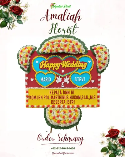 Karangan Papan Bunga Pernikahan di Bungbulang
